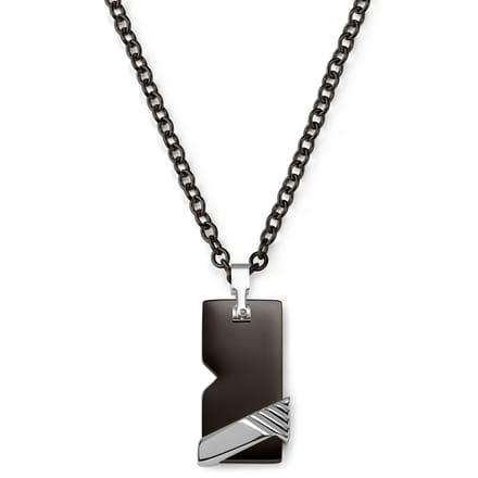 Moderne Zwarte Dogtagketting