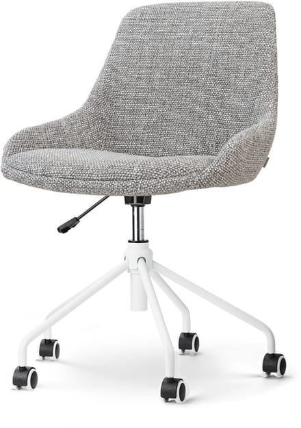 Nolon Nout-Isa Bureaustoel Grijs Blend - Wit Onderstel - Burostoel - Modern - Comfortabel