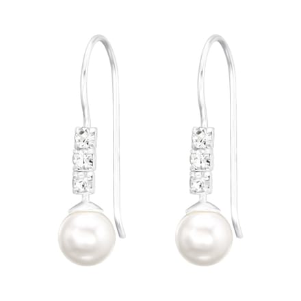 Montebello Oorbellen Paola - 925 Zilver E-Coating - Parel - Ø6x20mm