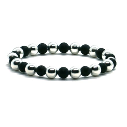 Heaven Eleven - Dames - armband - fijn - 925 - zilver - matte onyx - 7mm