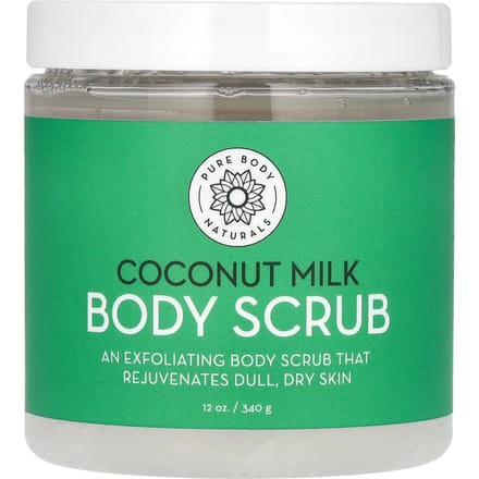 Pure Body Naturals, Coconut Milk Body Scrub, 12 oz (340 g) gray
