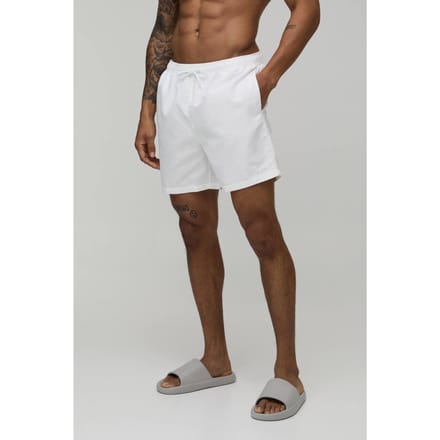 Mid Length BM Autograph Swim Short | White | Size Small
