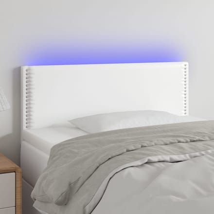 vidaXL - Hoofdbord - LED - 100x5x78/88 - cm - kunstleer - wit
