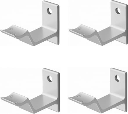 Hermeta leuninghouder 3543-01 - Aluminium - Opschroef - Hol zadel - 4 stuks