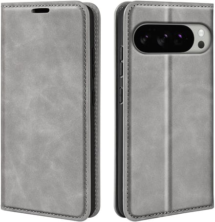 MobyDefend Hoesje - Geschikt voor Google Pixel 10 Pro XL - Luxe Wallet Bookcase (Magnetische Sluiting) - Grijs