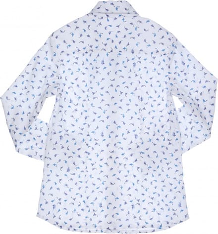 GYMP - Wit hemd - Maat 116 - Jongens - White/Blue -