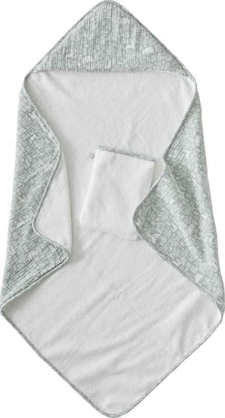 Vertbaudet Set met aanpasbare badcape + washandje DANS LES BOIS