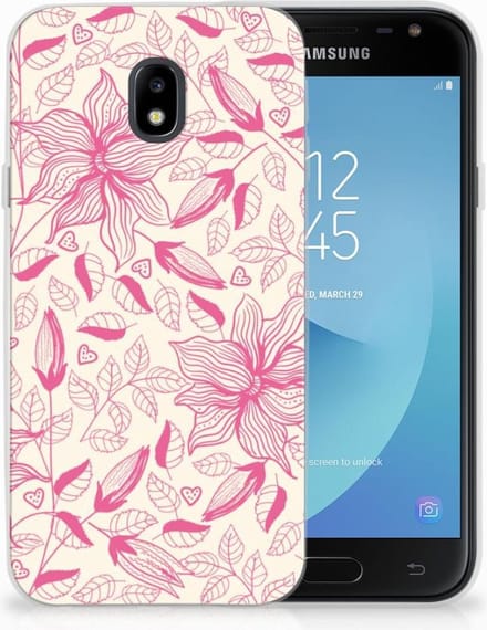 Samsung Galaxy J3 2017 TPU Case Pink Flowers