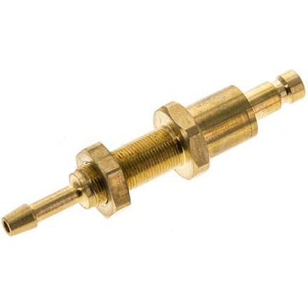 Messing DN 2.7 (Micro) Luchtkoppeling Insteeknippel 3 mm Slangpilaar Schotkoppeling Double Shut-Off