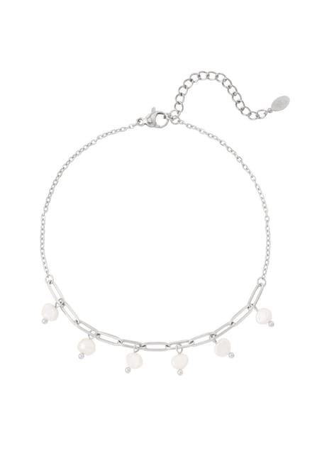 Enkelbandje Schakel Parels - Zilver - Stainless Steel - Waterproof