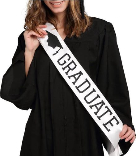 Jumada's - Afstudeer Sjerp - Geslaagd Versiering / Cadeau - Unisex - Wit - Graduate study -