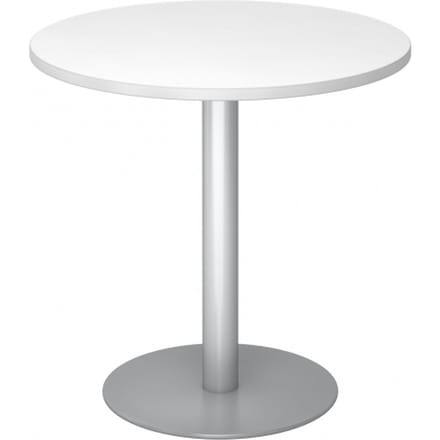 BISTRO F80R S - Systeem conferentietafel Wit Zilver Ø 80