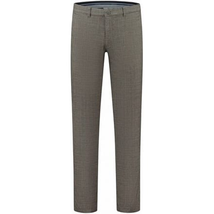 Com4 Broek Cotton Blend Check Modern Chino Bruin / male