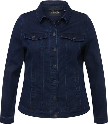 Ulla Popken - Dames - Jeansjas - Blauw denim - Maat 50