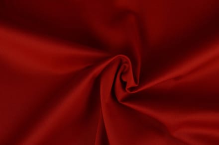 10 meter twill katoen - Rood - 65% katoen - 35% polyester