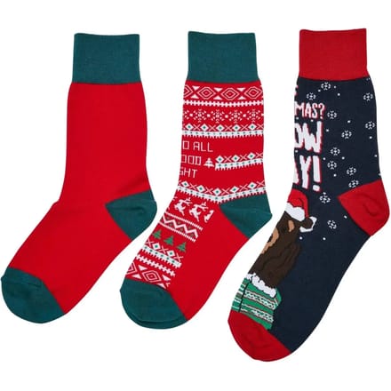 Urban Classics - Christmas Bear Kids 3-Pack Sokken Kinderen - 39/42 - Multicolours