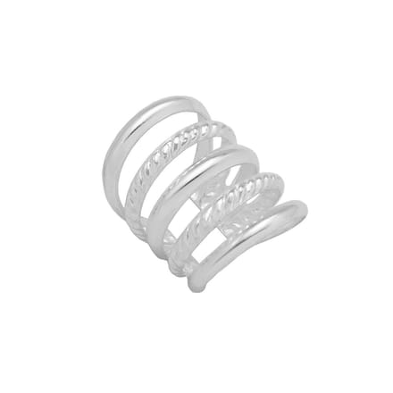 EAR IT UP - Ear cuff - 5 banden - Zilver - 11 x 15 mm - 1 stuk