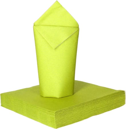 Givi Italia Feestelijke servetten - 25x - limegroen - 2 laags - 33x33cm