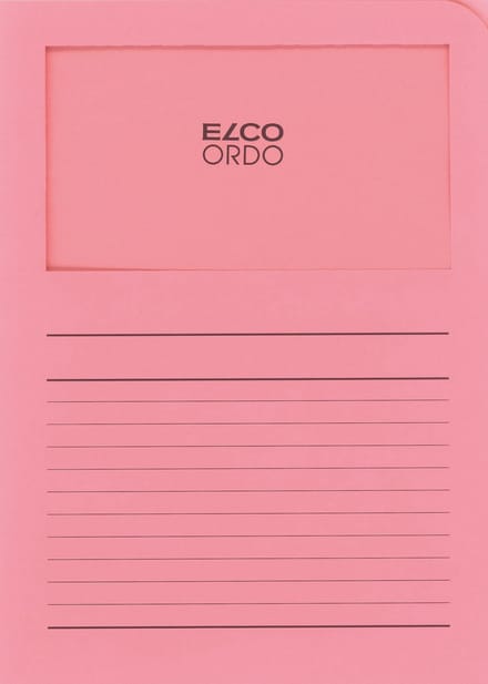 Elco Ordo Cassico L-map met venster A4 100 stuks 220 x 310 mm roze