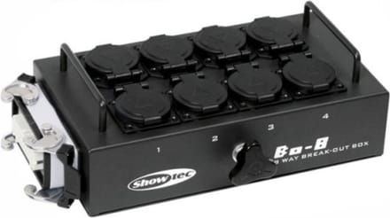 Showtec BO-8-S1 verdeler 1x 16 pin. ILME, 8x Schuko - Stroomverdeler