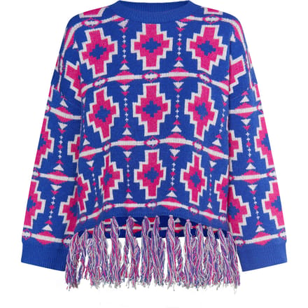 IZIA Jumper Dames BLAUW ROZE WIT