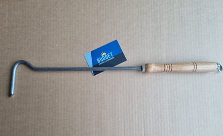 Vuurpook - 46cm - Kachelpook - staal - hout - haak