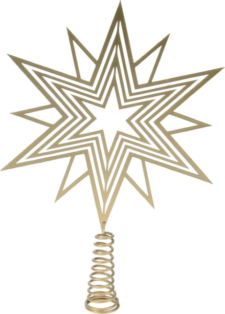 Christmas Decoration kerstboom piek - ster - goud - ijzer - 23 cm