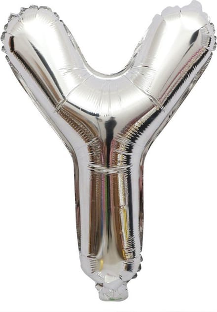 Folieballon / Letterballon Zilver - Letter Y - 41cm