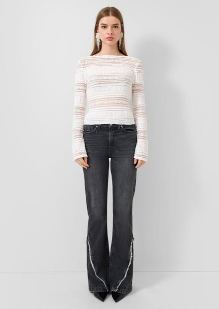 Hoge taille Regular jeans met bohemian stijl en vintage uitstraling dames QS Reena