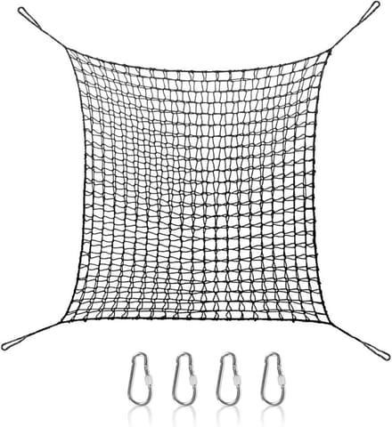 Klimnet voor Speeltuin - Speelnet Valnet - Outdoor Klimmen - Versterkte Rand - 3 x 3 Meter - Zwart
