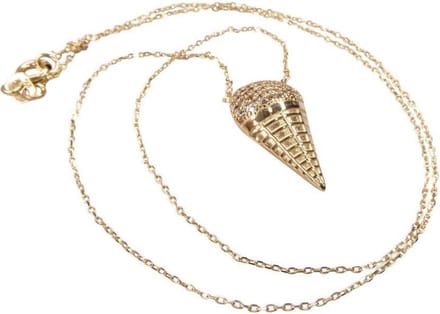 Gouden ketting met ijshoorn hanger