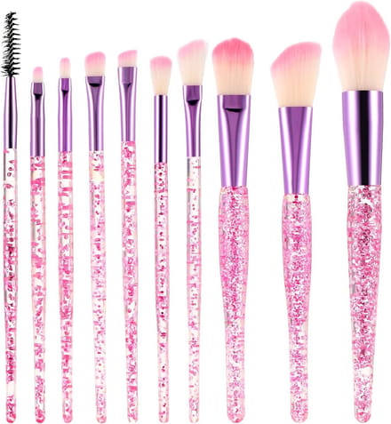 Solidchoice - Glitter Crystal Makeup Kwasten Set van 10 Stuks