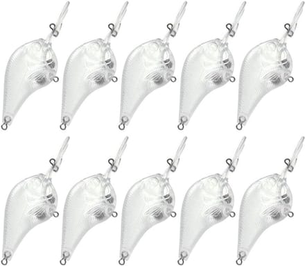 10 Stuks Ongeverfde Hengelaas Set Crankbait Voor DIY Vliegbinden