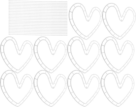 Bloemstuk Houder - Boeket Vormer - Bruiloft Decoratie - Romantische Hartvorm - 10 Sets - Wit