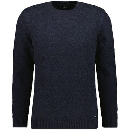 Ragman Trui Round Neck Texture Knit Marine / male