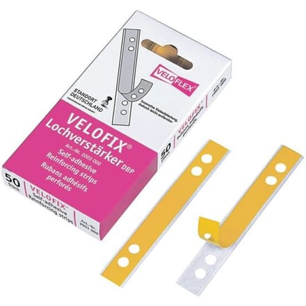 VELOFLEX verstevigingsringen, pvc, zelfklevend, 50 st., glashelder