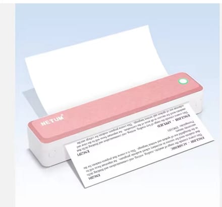 Molain Draagbare Printer Thermisch - Bluetooth - A4 - Inktloos - USB C - Oplaadbaar - 1500mAh - 203DPI - Roze