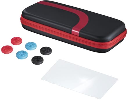 Set (tas,beschermglas,control-opzetstukken) voor N. Switch,zwart/rood
