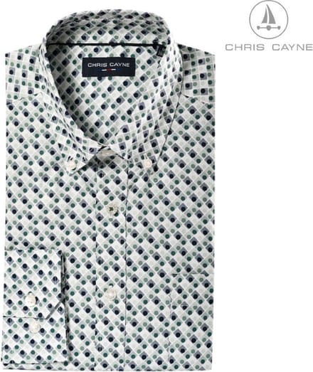 Blouse 1011 wit/groen print LM Chris Cayne - maat M