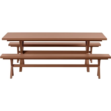 WOOOD Delta Picknicktafel Tuin - Aluminium - Terra - 75x220x105