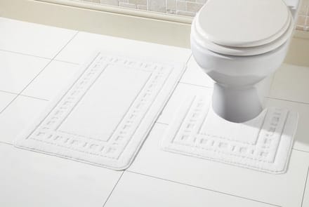 Tweedehands antislip badkamer set 2-delig – wit – zacht en duurzaam