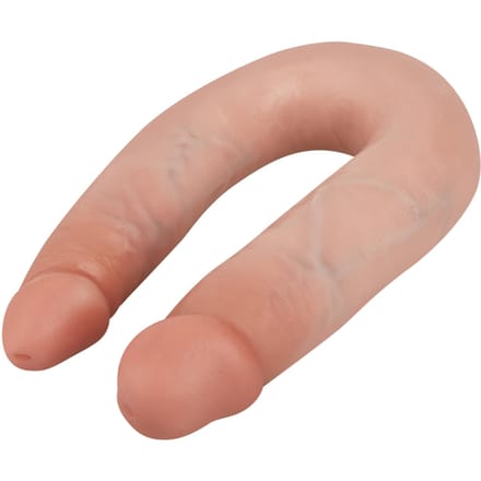 King Cock U-Shaped Double Trouble Dubbele Dildo Medium - beige