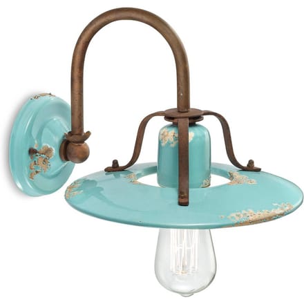Ferroluce Giorgia wandlamp met keramische kap in turquoise