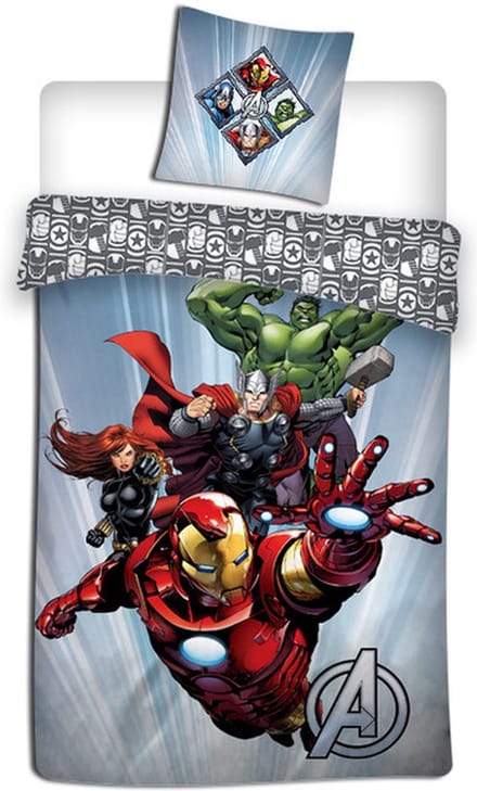 Marvel Avengers Dekbedovertrek De Hulk, Black Widow, Iron Man en Thor - 140 x 200 cm - Polyester