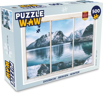 Puzzel Doorkijk - Bergen - Winter - Legpuzzel - Puzzel 500 stukjes