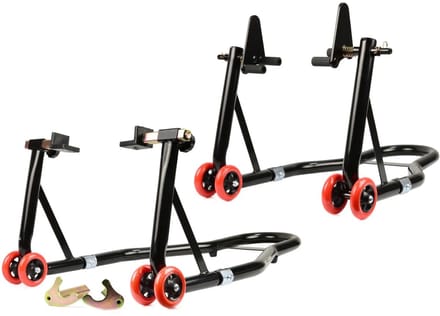 GEKO Motorstandaardenset - Versterkte Stalen Constructie - Voor en Achter - 270 kg Draagvermogen