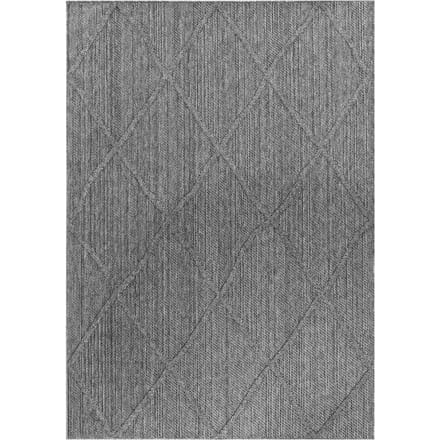 Buitenkleed, boho-design, grijs, geschikt voor terras, balkon of keuken, polypropyleen achterkant, afmeting: 80 x 150 cm