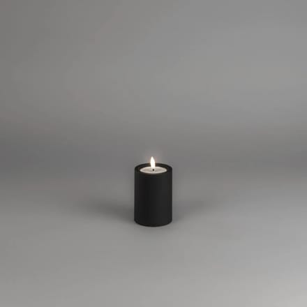 Konstsmide LED Kaars | Soft matzwart | On/off/6u timer | 10x7cm hxb | 2x AA batterij (excl) | Buiten gebruik