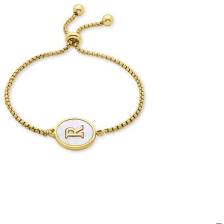 Luxenter armband in wit parelmoer afgewerkt in 18K geel goud - Alfabet