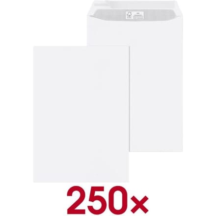 Enveloppen C4 zonder venster met kleefstrip - 250 stuks